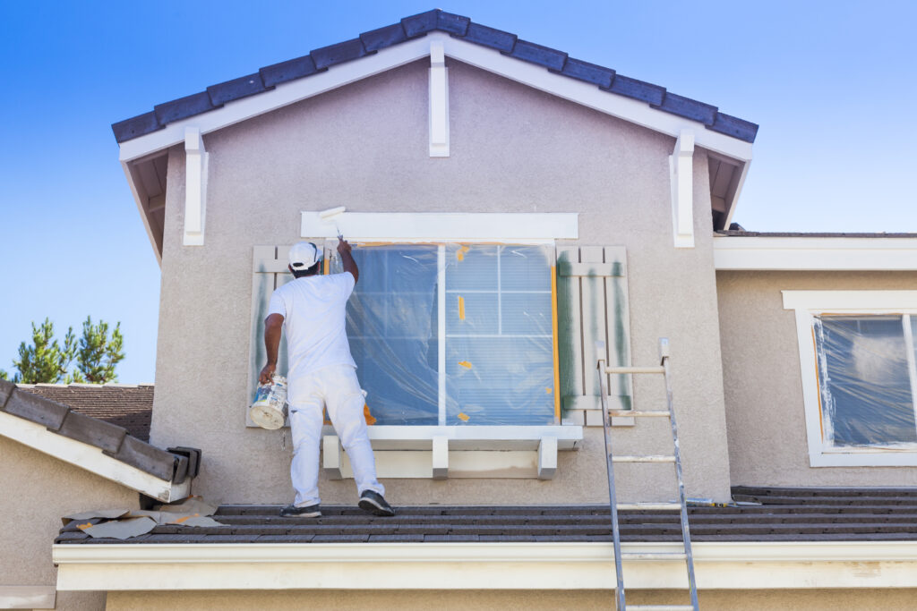 Exterior house painting crew
