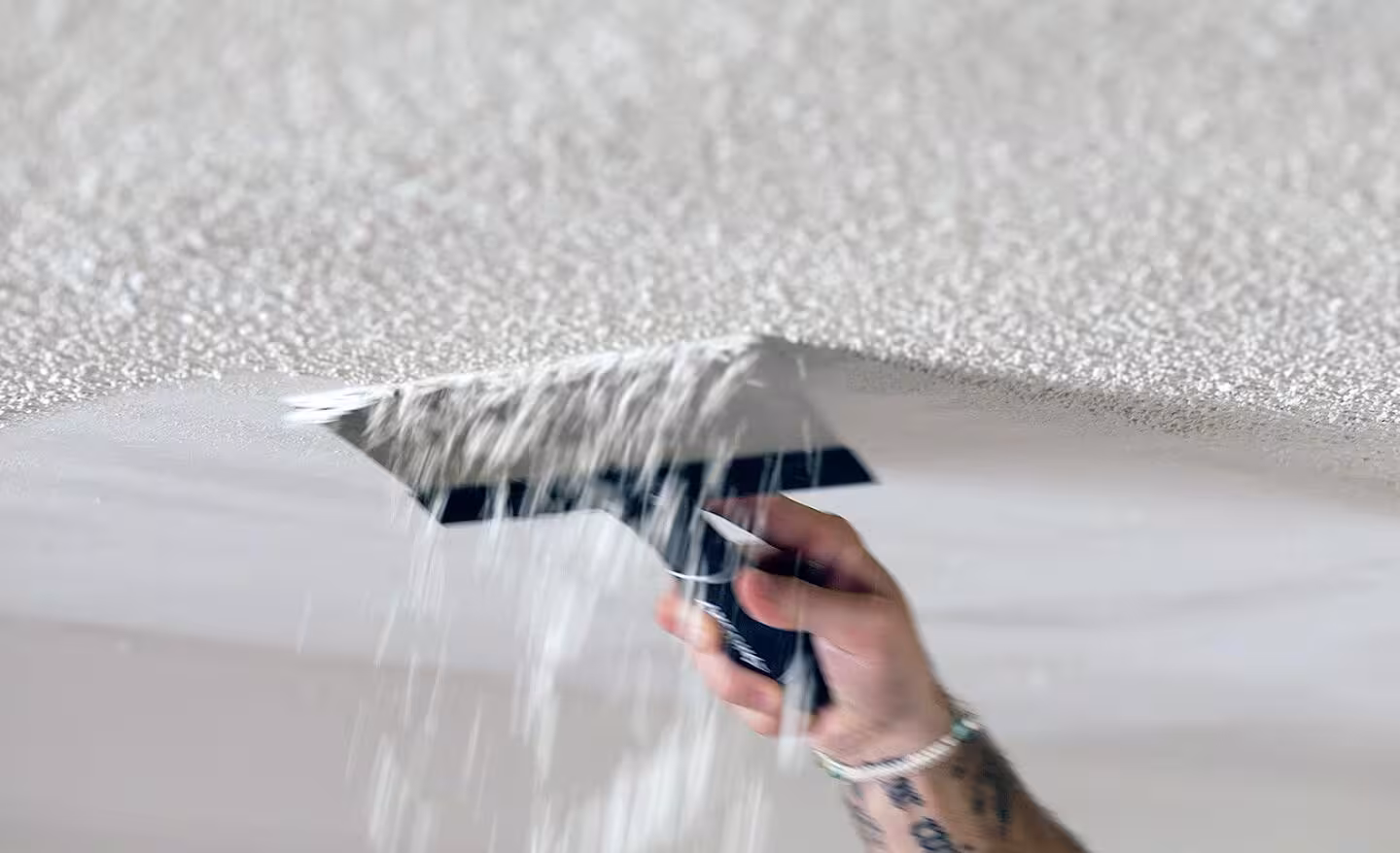 Popcorn ceiling removal process