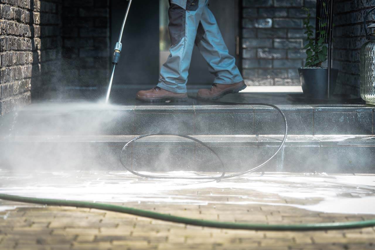 Pressure washing exterior